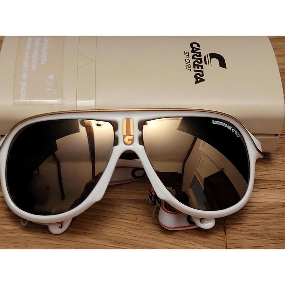 Rare 80's Vintage Carrera 5544 70 White Double Gradient Mirror Glasses